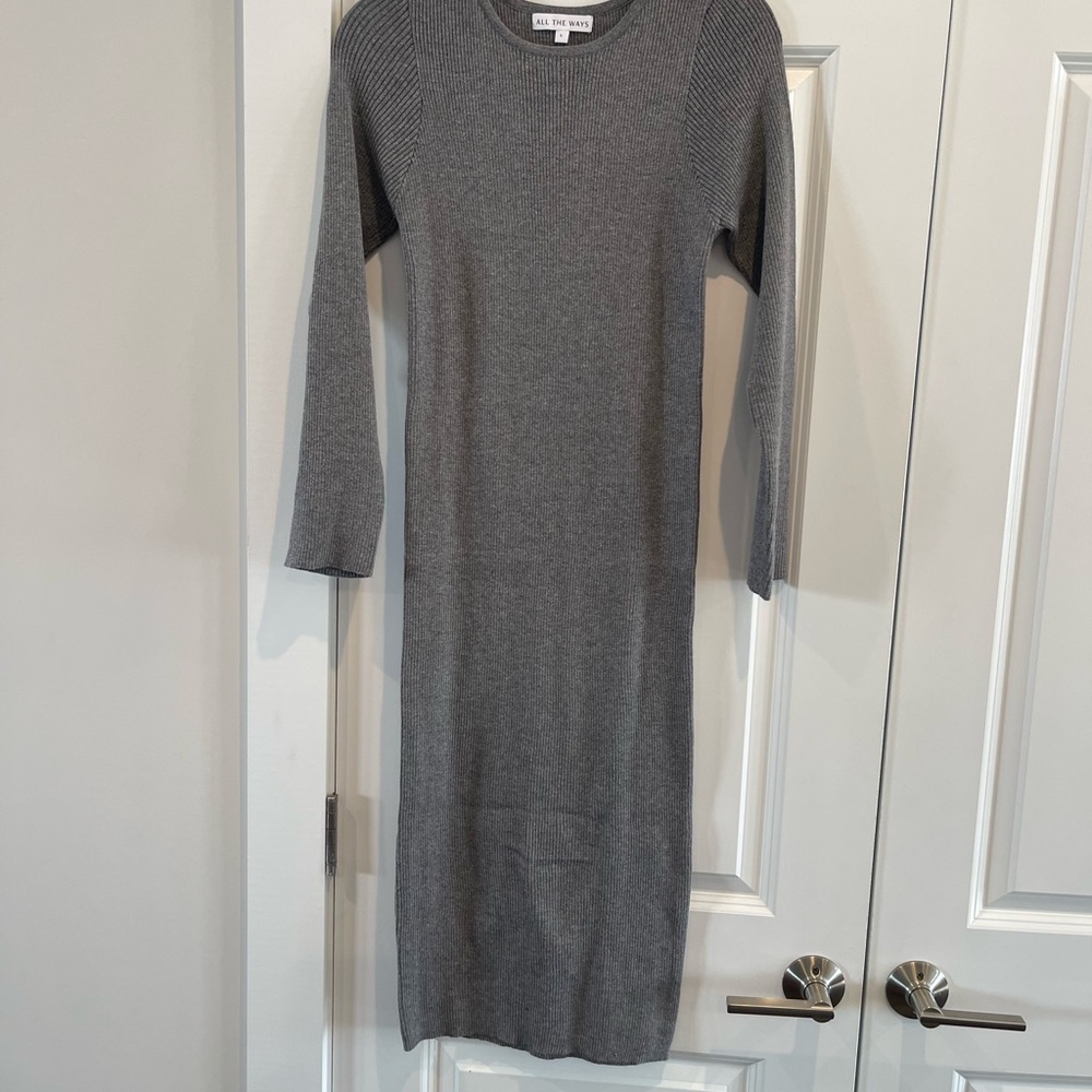 Revolve- All the Ways- McKena Midi Dress in Gray Size Large - Picture 5 of 9